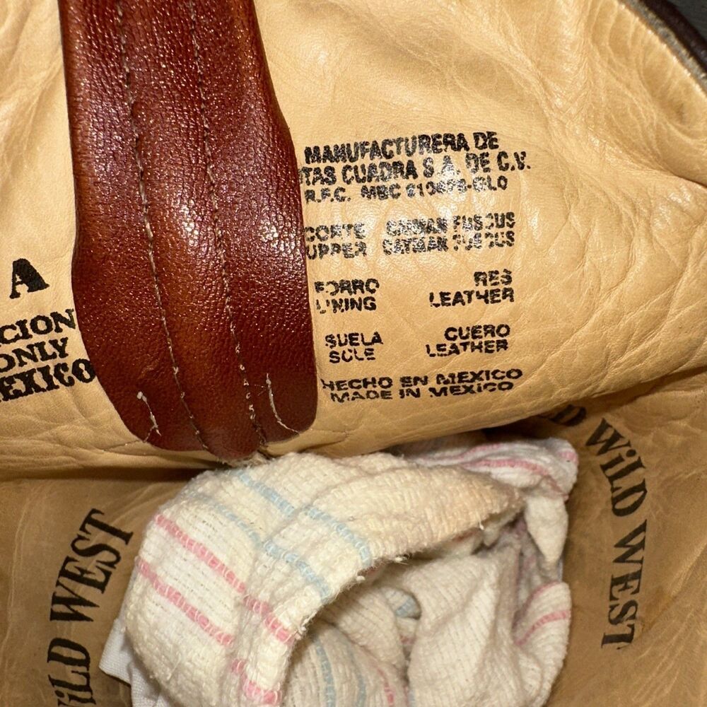Cuadra Wild West Caiman Belly Cowboy Boots Men’s 8 USA Exotic Leather Mexico - Picture 13 of 16